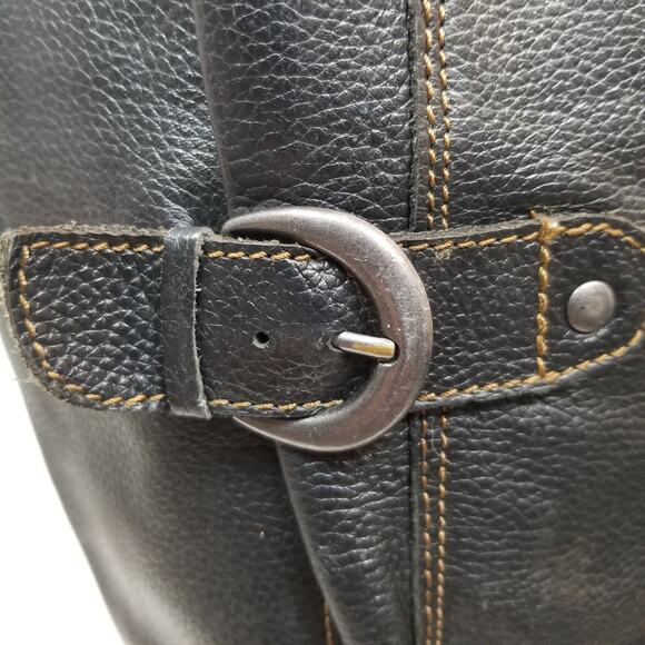 b.o.c Women's Black Pebbled Leather Flat Heel Riding Boots Size 11 - Picture 6 of 13